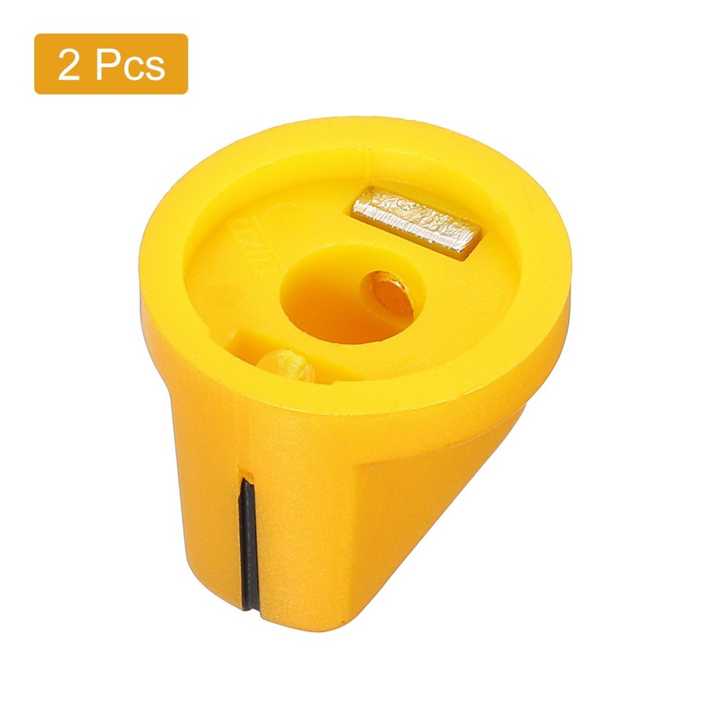 2Pcs 6.4mm Shaft Hole Pedal Knobs Pointer Control Knobs with Set Screw Gold