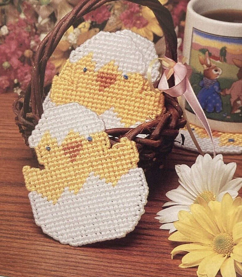 Vtg Rare Heartwarming Plastic Canvas pattern book 1996