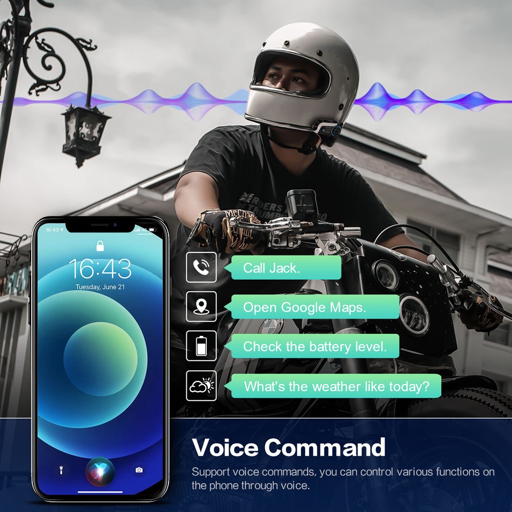 2Mics FX30 C Motorcycle Helmet Intercom Bluetooth Headset 1080P Camera 64G Card