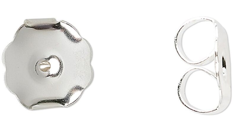 100 Silver Plated Brass 10x9x5mm Monster Earnut Earring Backs