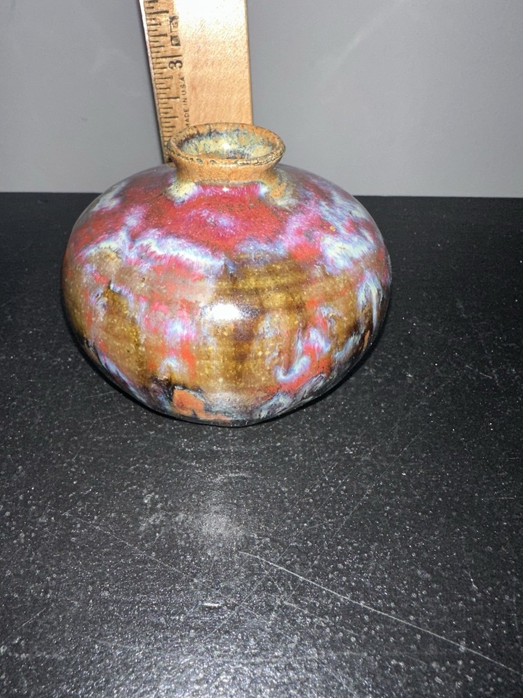 Pottery Vase Small Signed