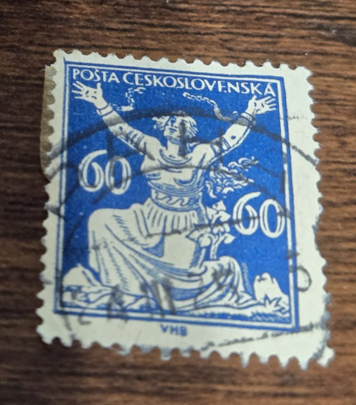 CZECHOSLOVAKIA 2 USED POSTA CESKOSLOVENSKA 1919