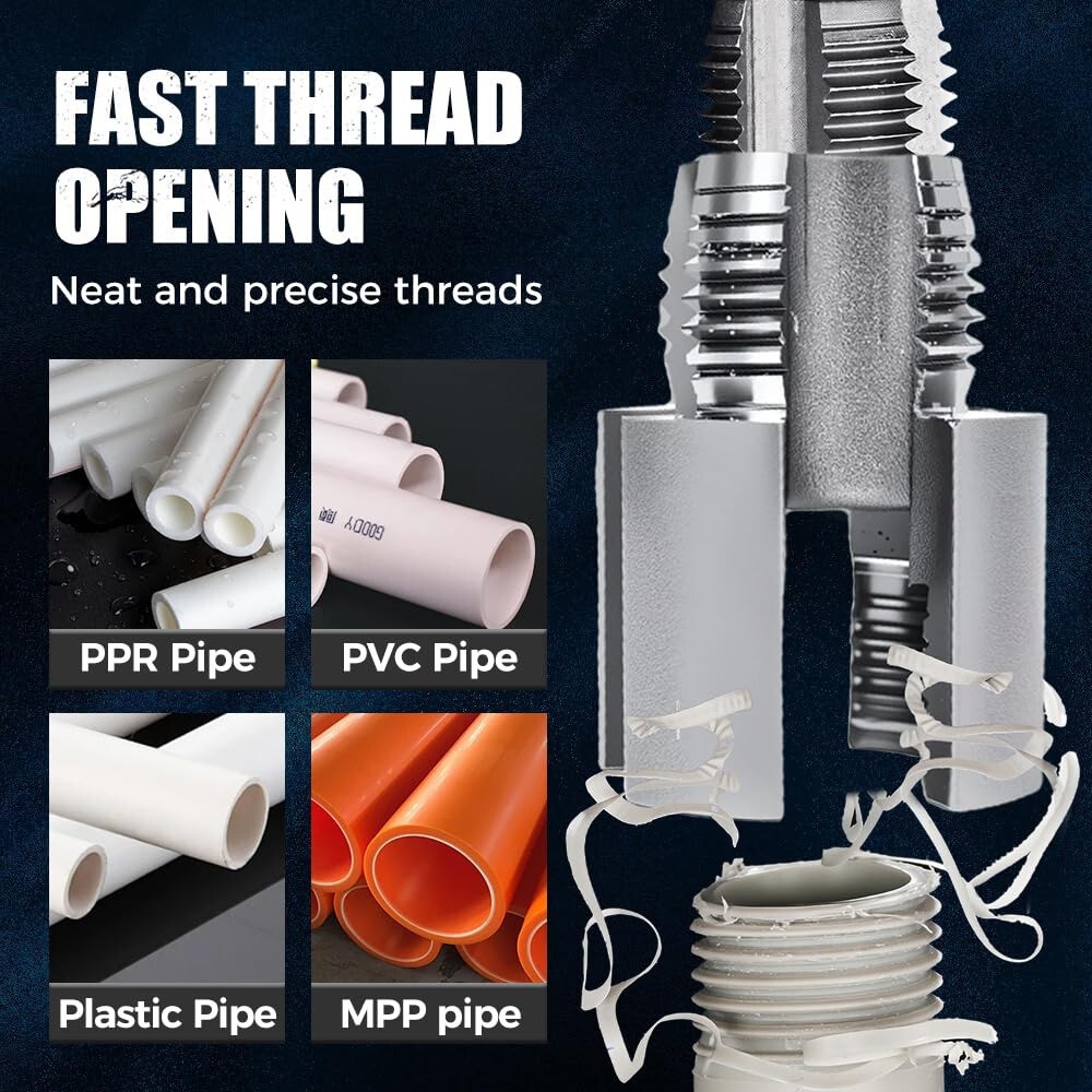 PVC Pipe Threader Cutting Kit Integrated Internal & External Pipe Threading-Tool