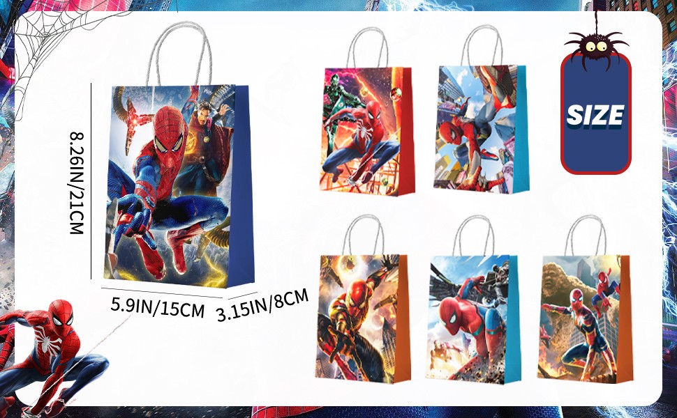 18 Pcs Spiderman Party Favors Gift Bag Avengers Goodie Bags Loot Bags Food Bags