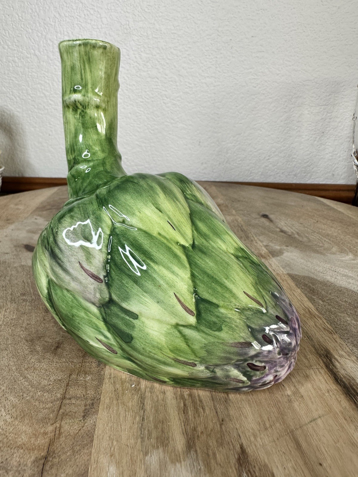 Artichoke Vase Bottle Ceramic Vegetable Decor Italian Majolica