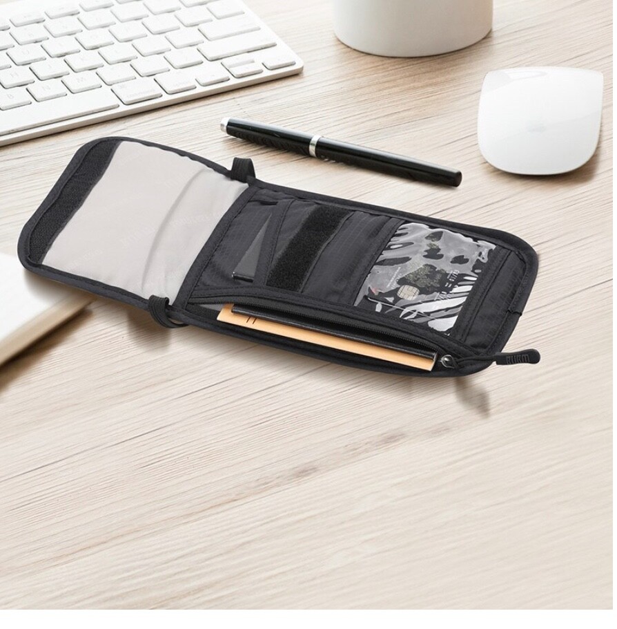 BUBM Unisex Travel Neck Pouch Wallet with RFID Blocking – Passport Holder 