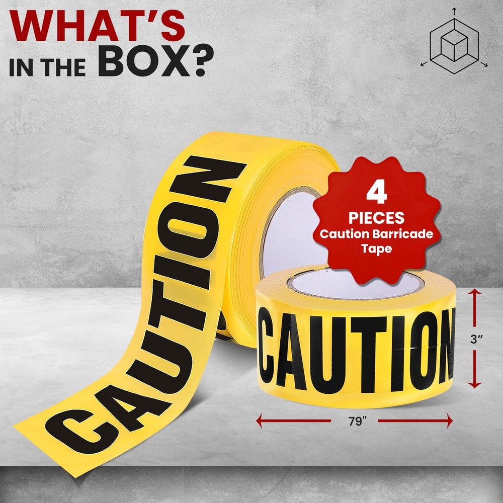 Pyle 4 Pieces Yellow Caution Tape Set