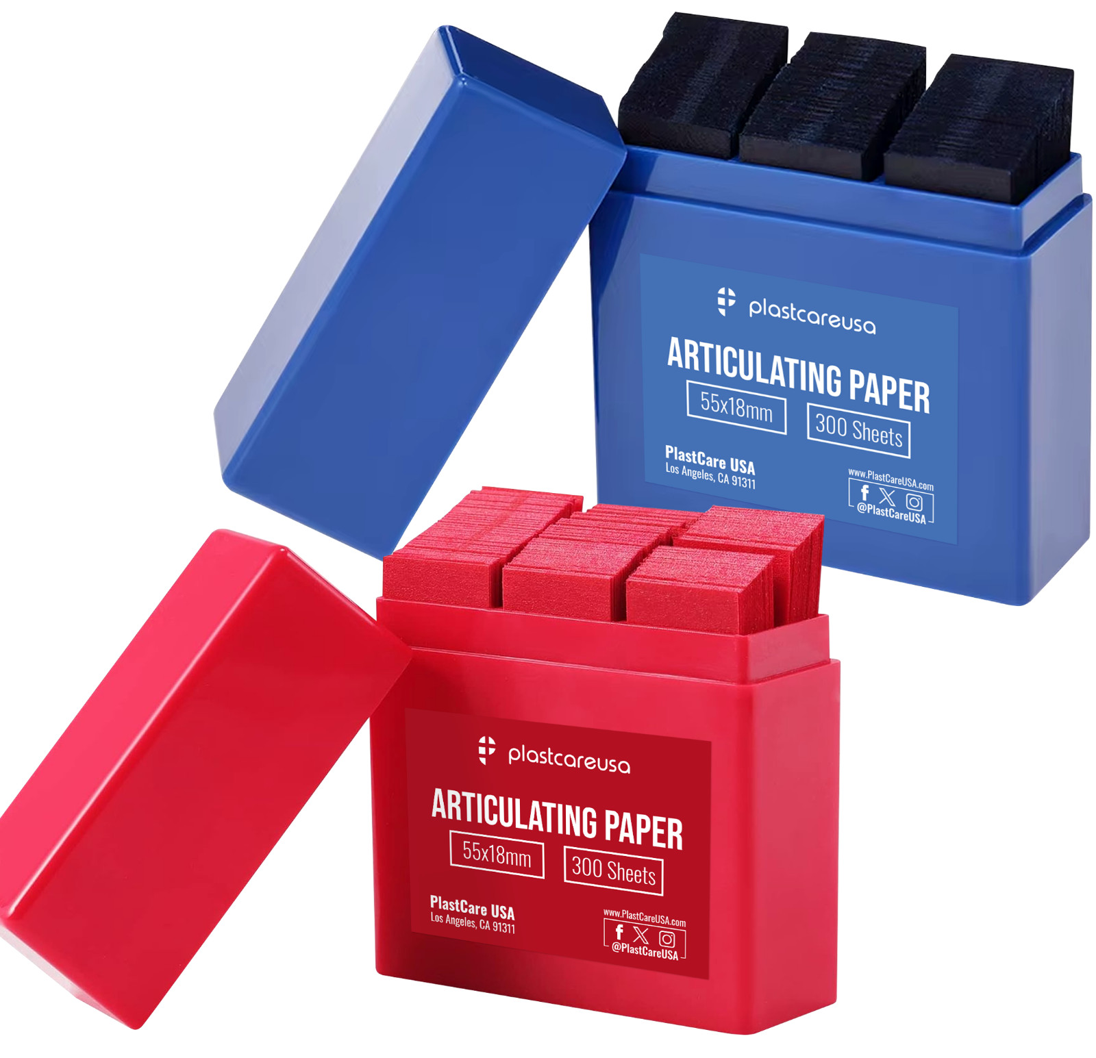 Dental Articulating Paper Strips Refill 100 microns 55×18 mm 300/Box Red Blue