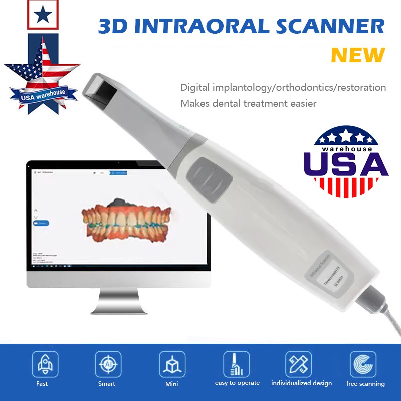 3D Scanner W/Scanning Software Dental Intraoral Scanner + Protective Tip & Cable