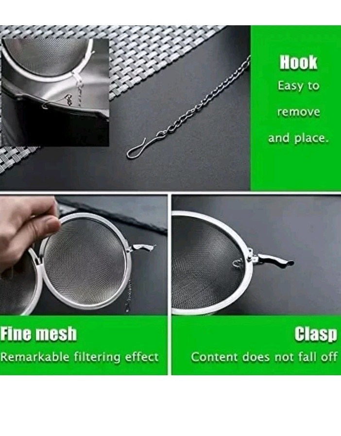 2PCS Stainless Steel Mesh Tea Infuser Diffuser Strainer Steeper For Filtering