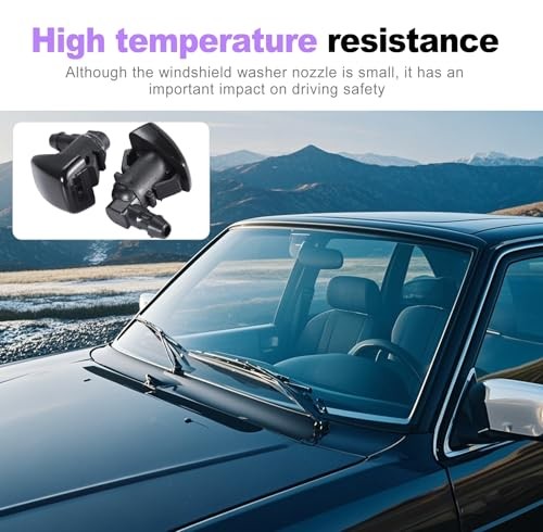 2PCS Front Windshield Washer Nozzle Kit - Universal Automotive Replacement