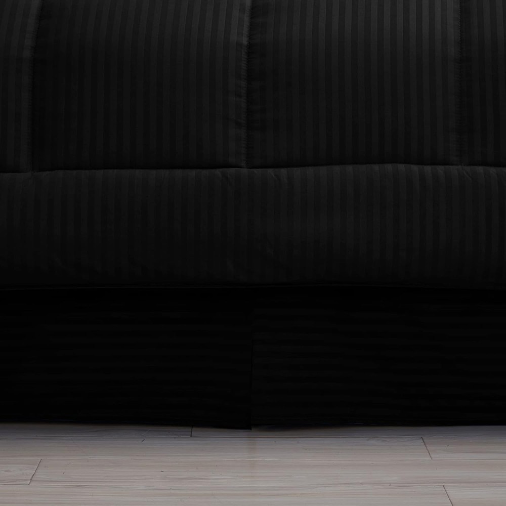 Black Dobby Queen Comforter Set with 8 Pieces