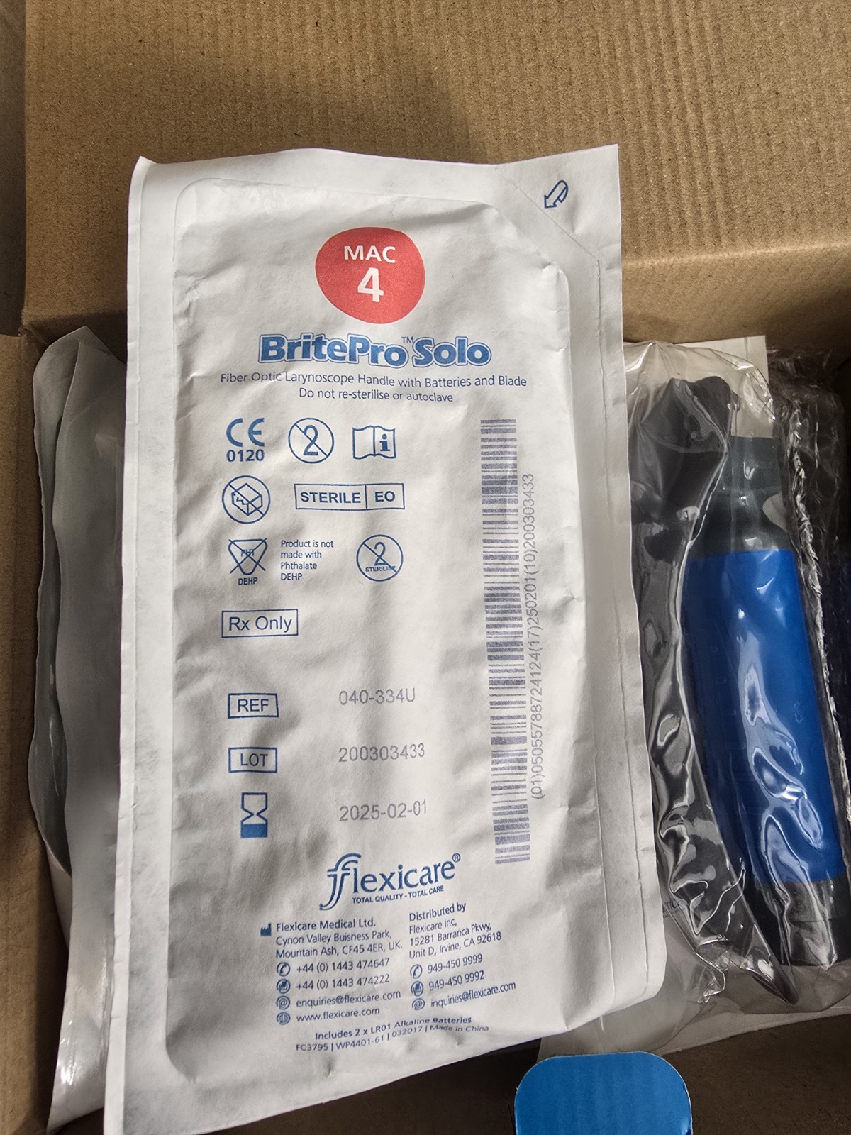 10 Fiber Optic Laryngoscope Handles+Blade Mac 4