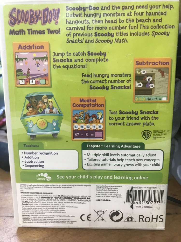 Leap Frog - Leapster Learning Game Scooby-Doo!  Math Times Two!  