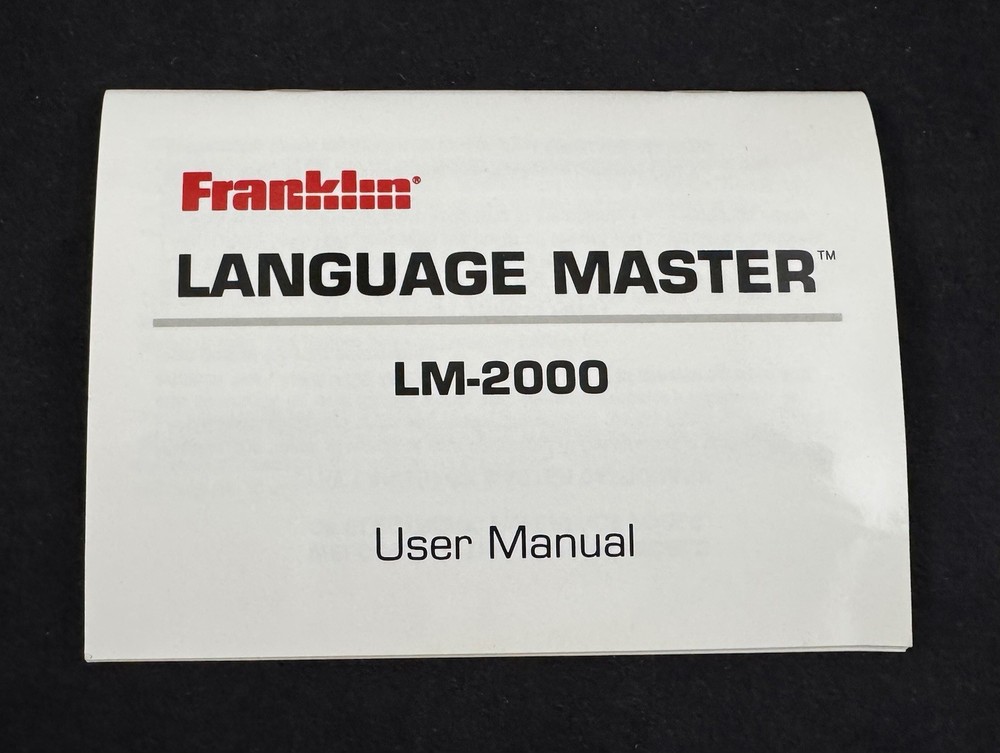 Franklin Language Master LM-2000 User Manual Only