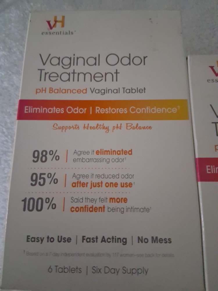 2 PACK Vh Essentials Ph Balanced Vaginal Odor Suppositories 6 Tablets