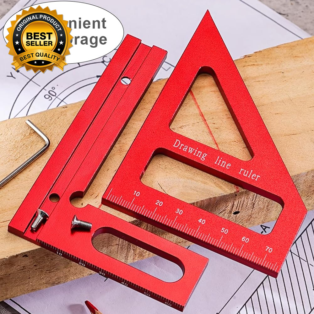 3D Multi-Angle Measuring Ruler, Miter Triangle Ruler High Precision Layout Measu