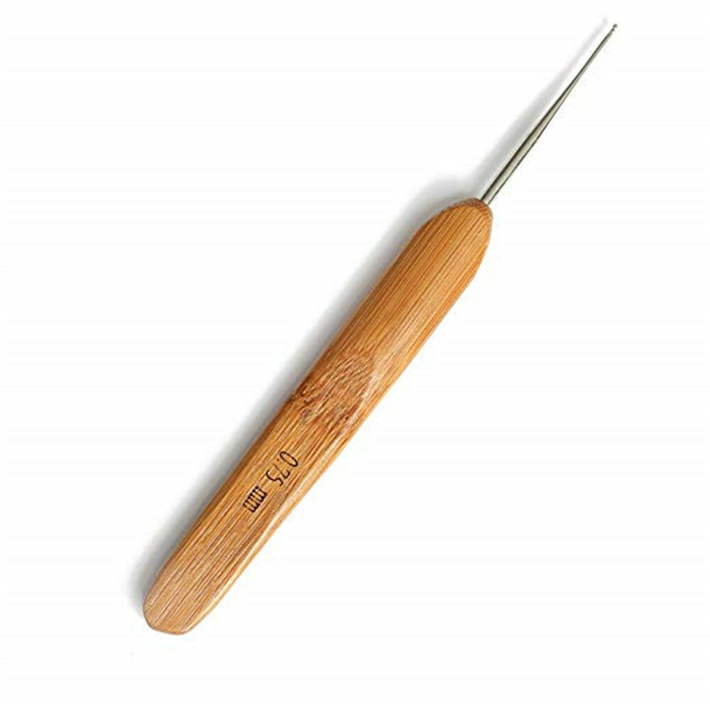 Triple Crochet Needles Bamboo Handle Micro Hook For Dreadlock Hair Making Tools