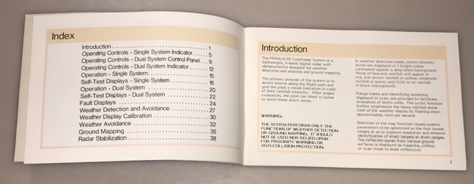 SPERRY Pilot's Handbook ColoRadar 90 AIRBORNE DIGITAL MULTI-COLOR WEATHER RADAR