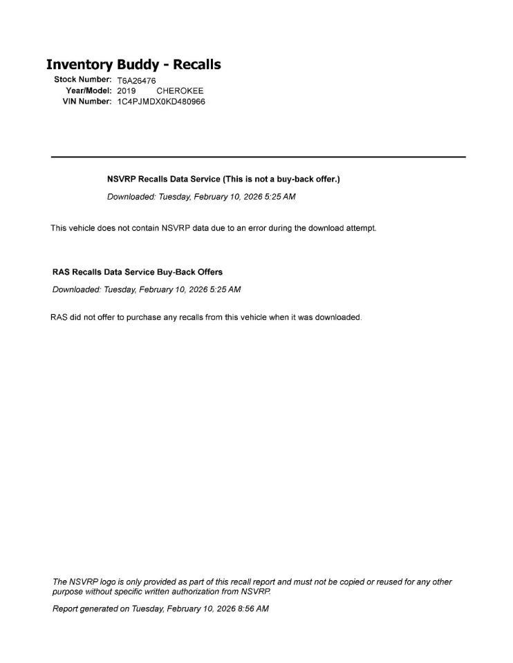 CHEROKEE 2019 Transmission Shift 1004081