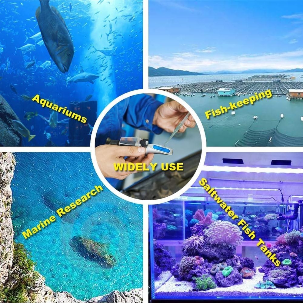 Professional Salinity Refractometer for Aquariums 0-100 PPT - Includes Hard Case