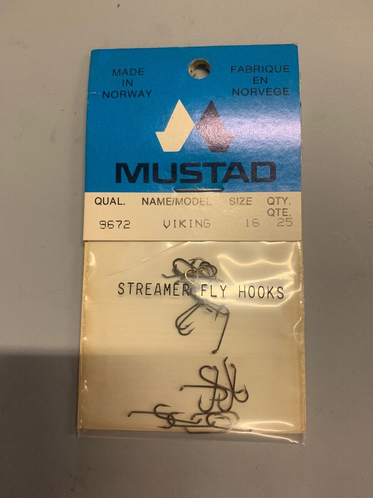 Mustad 9672 Streamer Fly Hooks Size 16 Old Packaging