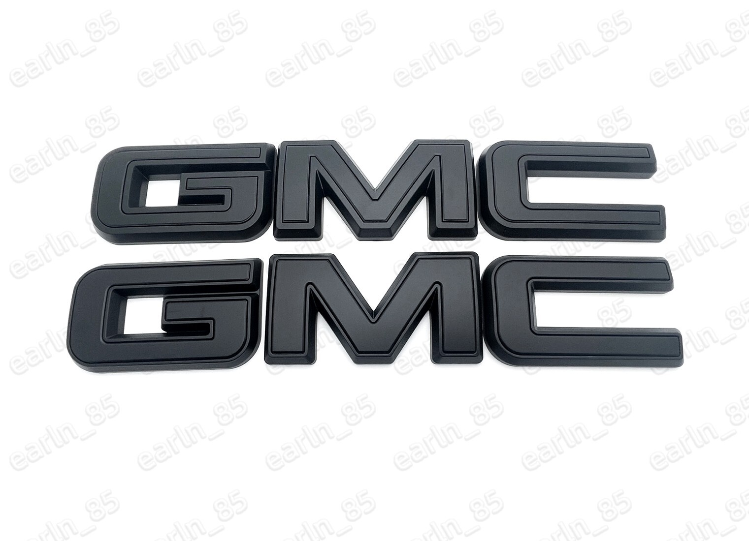 2019-2025 GMC Sierra Front & Rear and AT4 OVERLAY Emblems kit Matte BLACK