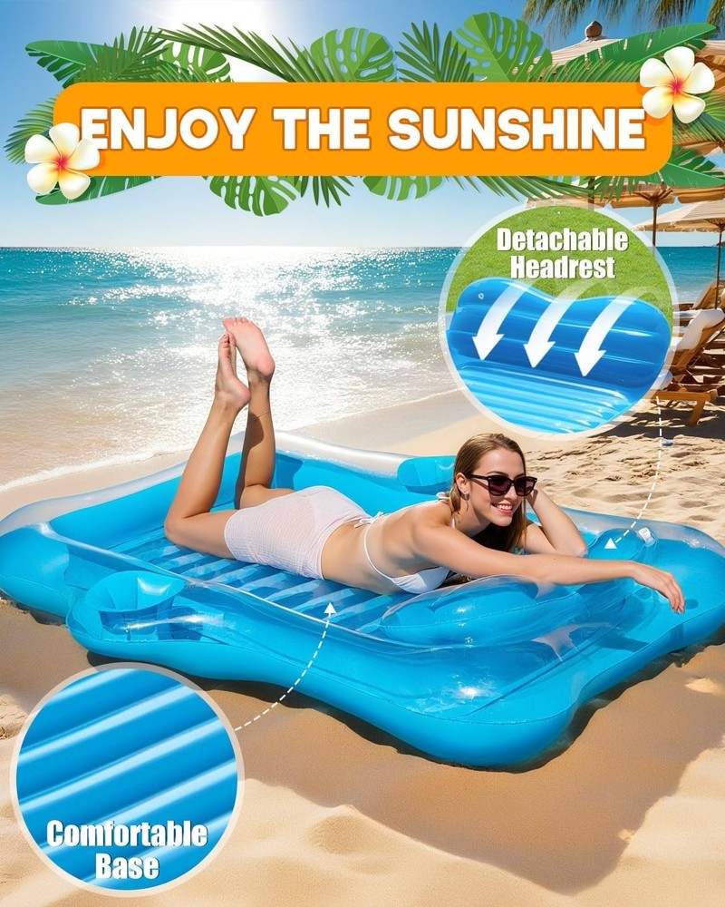 5-in-1 Inflatable Float with Automatic Spray for Sunbathing Bliss