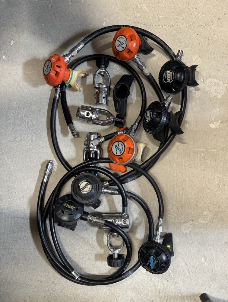 Used Sherwood & Ameri-Sea Scuba Regulators Not Working For Parts Only.