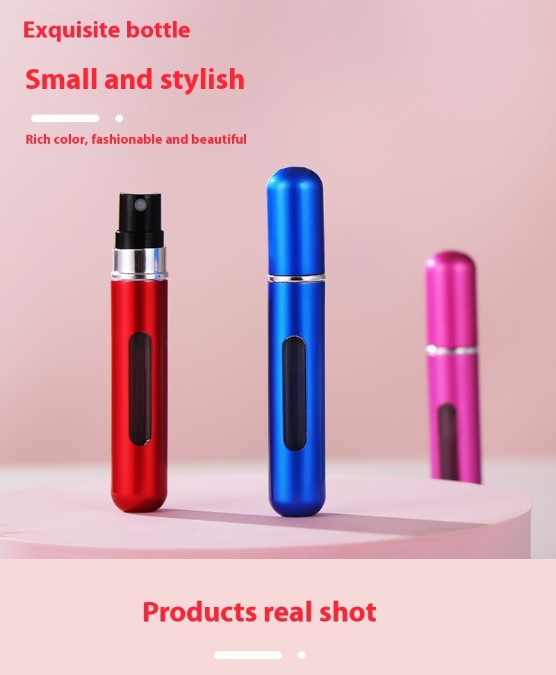 5ml Perfume Refill Bottle w/ Spray - Empty Travel Atomizer Leak-Proof