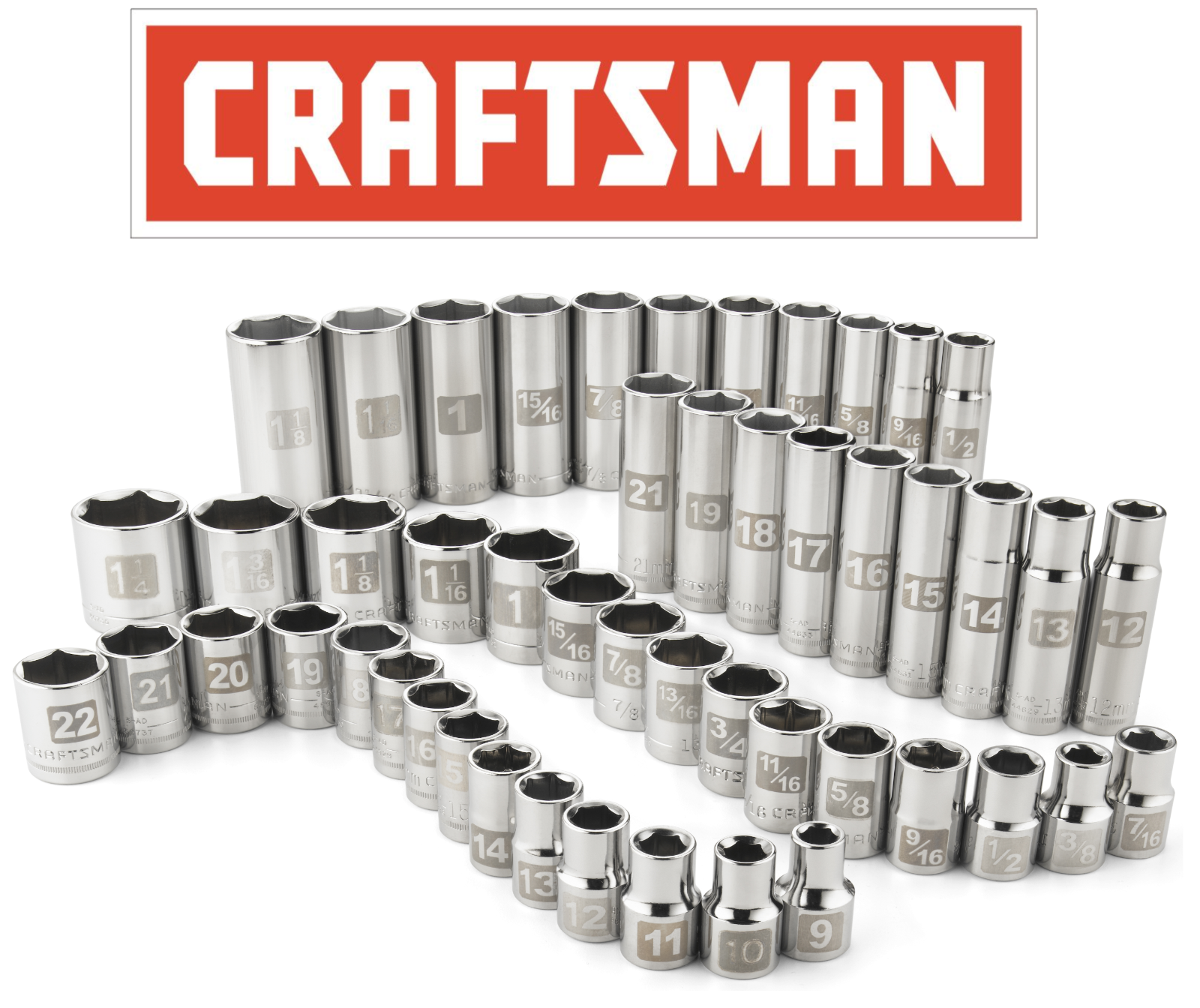 Craftsman Easy Read Socket 1/4" Drive Shallow or Deep Metric or Inch Choose Size