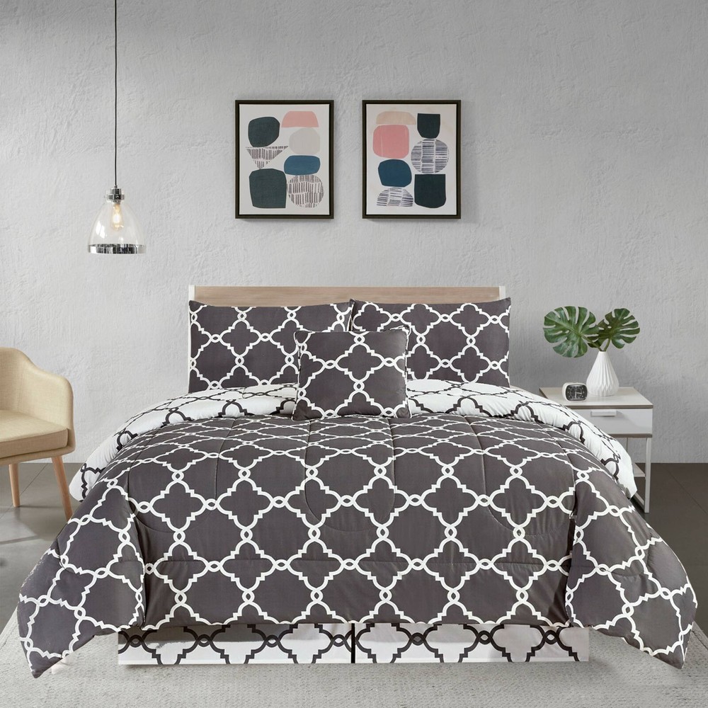 5 Piece Comforter Set Duvet Insert Ultra Soft Microfiber Reversible Comforters