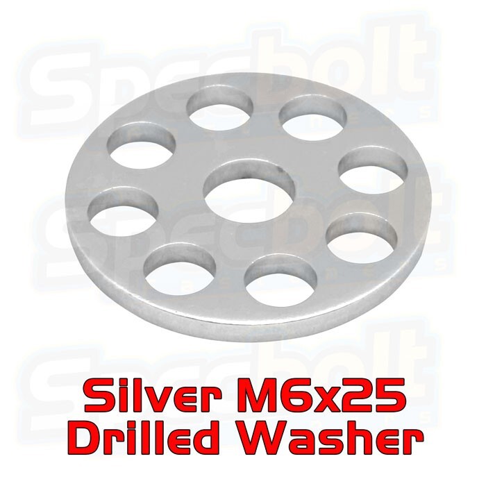 5pc Specbolt M6x25 Drilled Aluminum Washers -