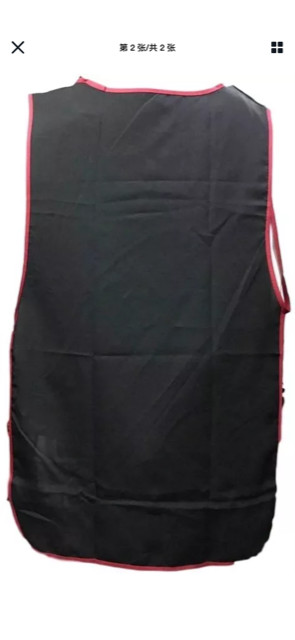Black Popover Apron with Red Border