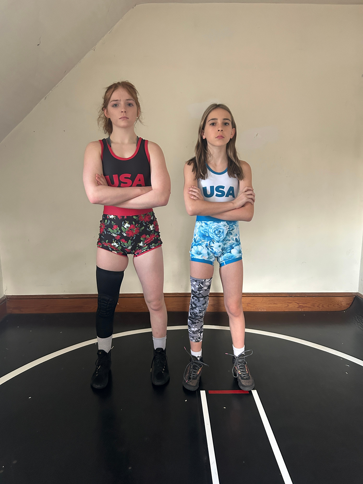 Athena Wrestling - Blue Rose Womens/Girls Singlet