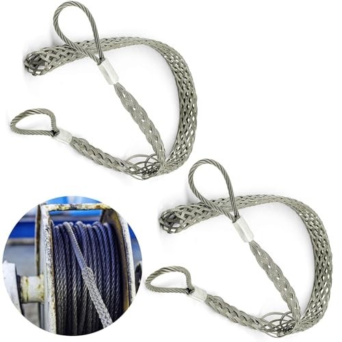 2 Pcs Heavy Wire Cable Mesh Pulling Grips - Double Head Cable Socks for Light/He