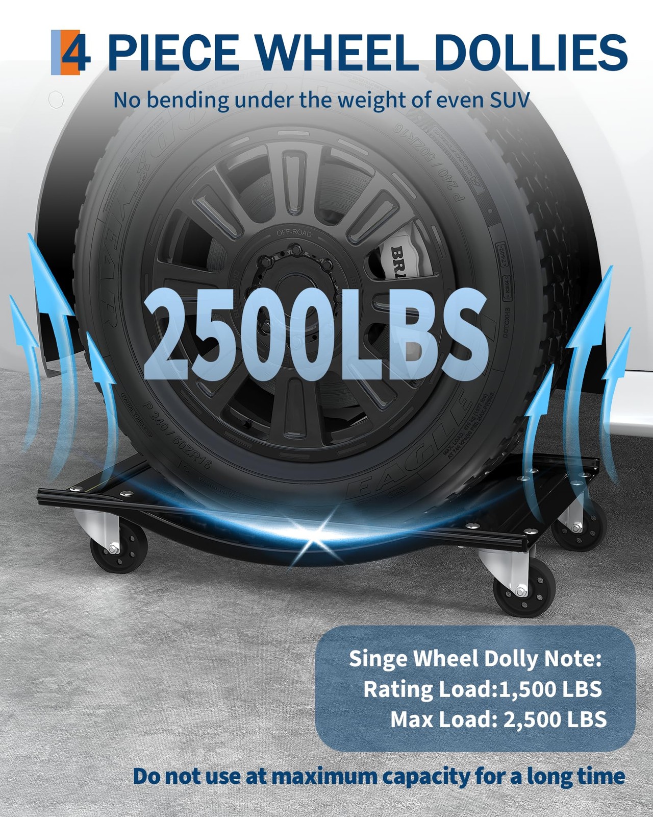 Car Dolly Set of 4 Heavy Duty 10,000 LBS Wheel Vehicle Dollies for Moving Car