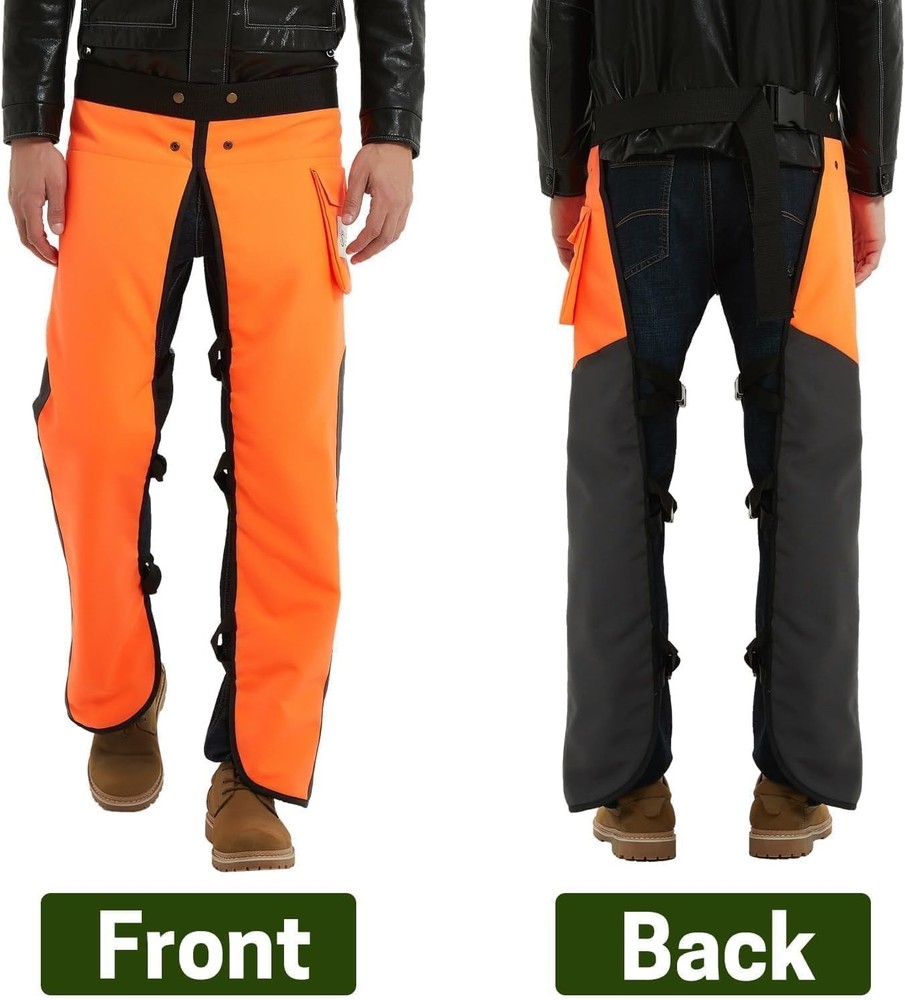 Chainsaw Chaps Apron 8 Layer Wrap Adjustable Protective Chain Saw Pants ZELARMAN