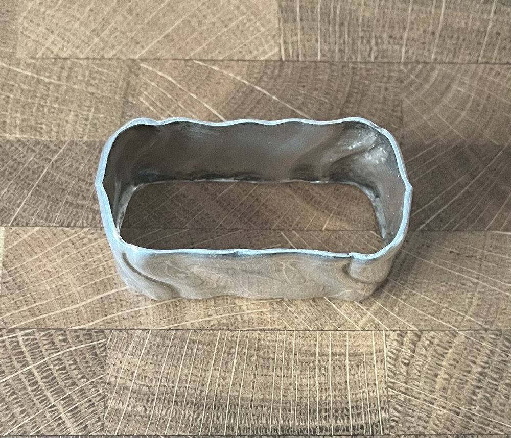 Antique Silver Napkin Ring, Rectangular Shape - .8 ounce