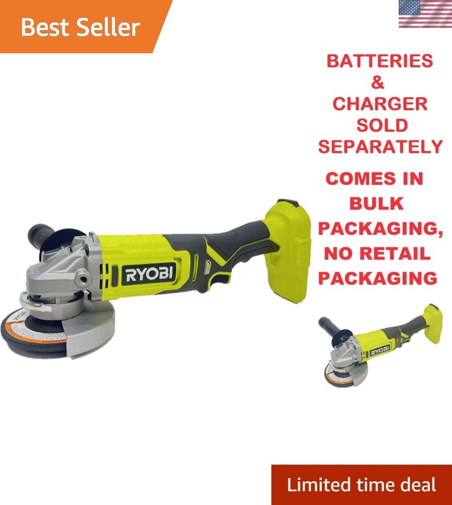 Compact Ryobi 18V Cordless Angle Grinder - Lightweight Tool for Precision Work