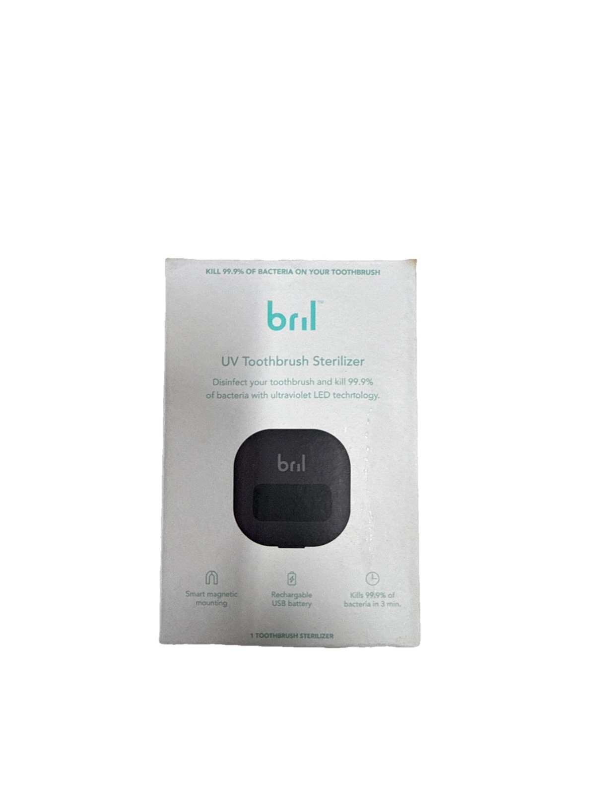 Bril UV-C Toothbrush Cleaner Portable Brush Cover For Any Toothbrush (BLACK)