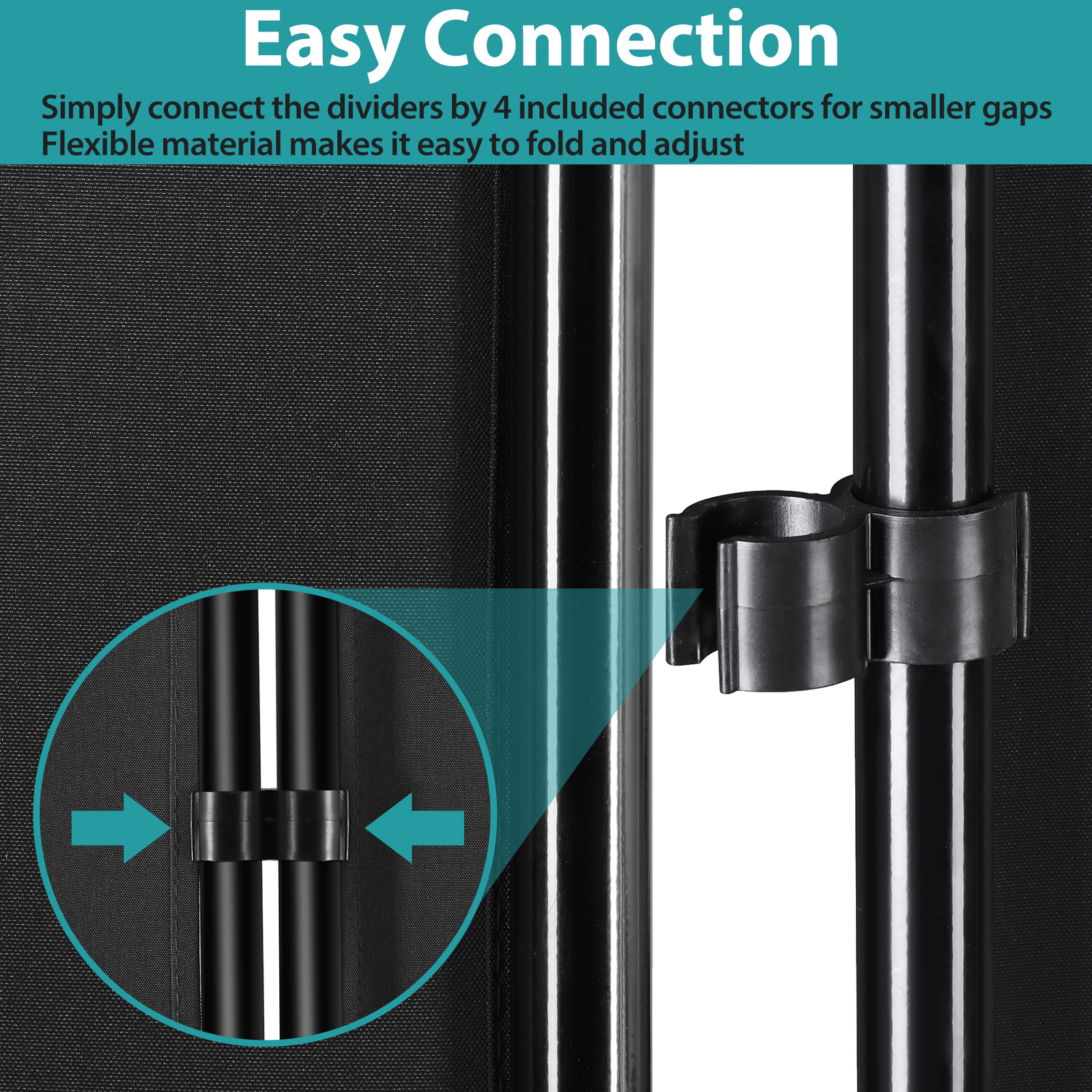 3 Panel Room Divider 6 FT Tall Folding Privacy Screens Partition Separator Black