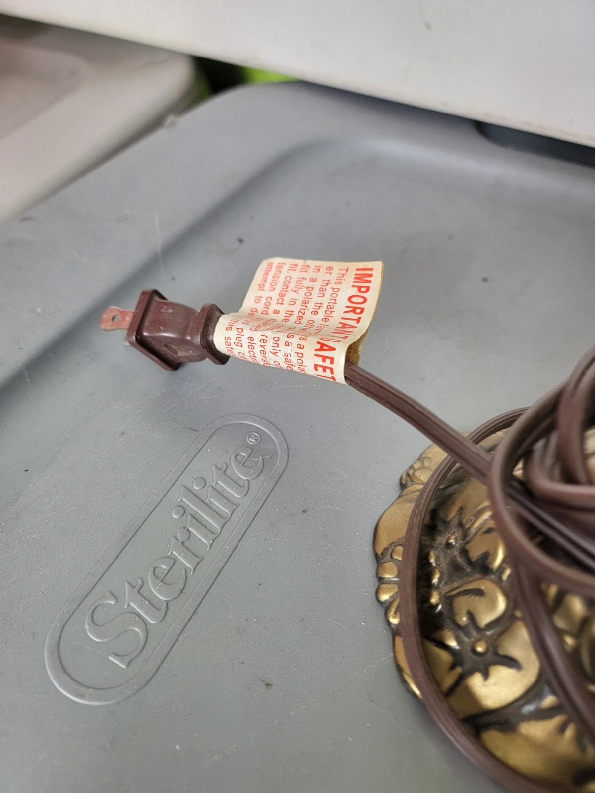 Tiffany Style Rose Table Handmade Accent Lamp No Shade MCM Lotus Victorian