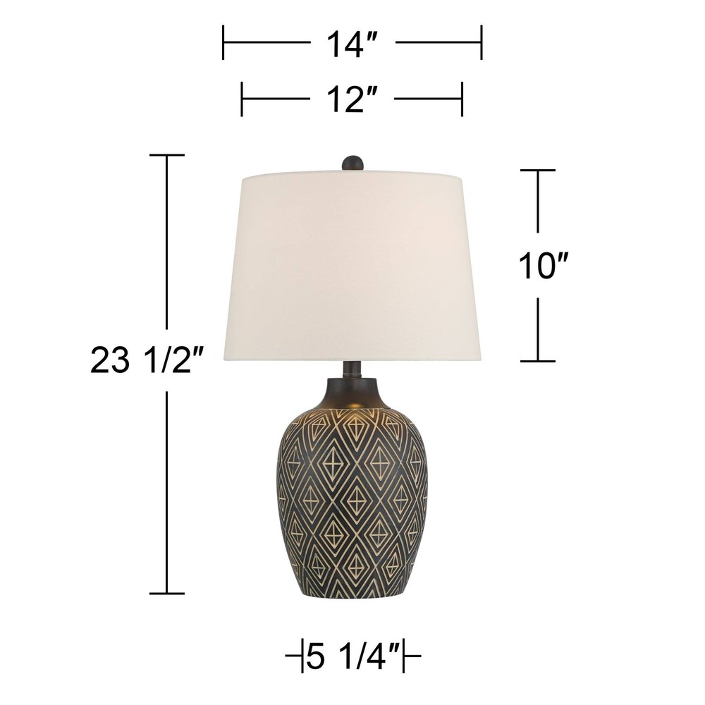 360 Lighting Benito 23 1/2" High Diamond Pattern Jar Table Lamp