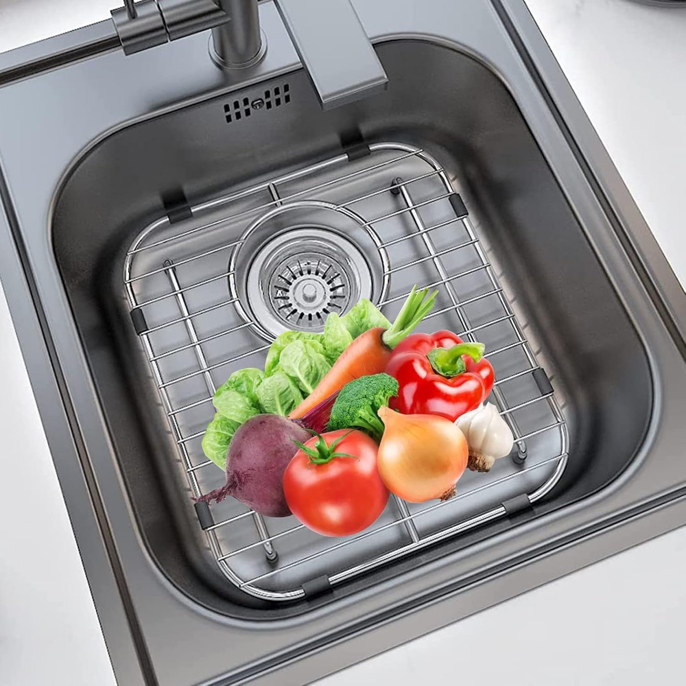 Sink Protectors for Kitchen , Universal Double Bowl Bottom Grid