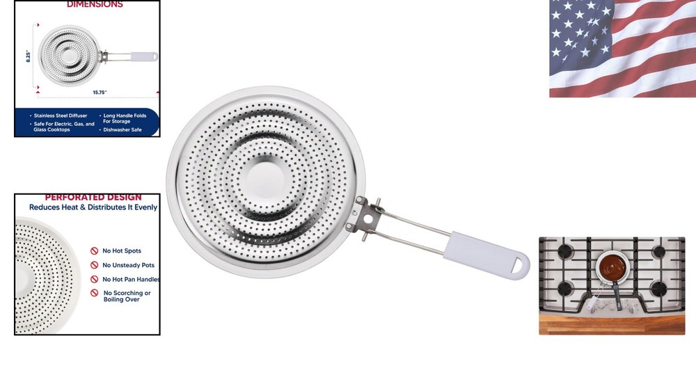 Versatile Heat Diffuser with Removable Handle – Ideal for All Your Cooking Needs