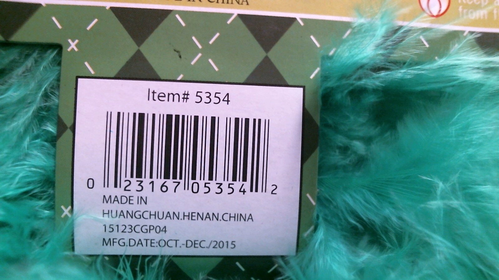 Feather Boa, Green, 5 ft. (05354) FS