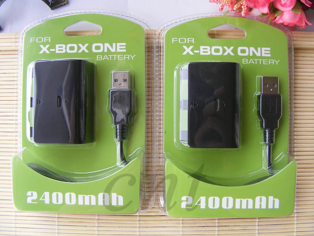 2x NEW RECHARGEABLE BATTERY PACKS FOR XBOX ONE WIRELESS CONTROLLER W/ CABLE