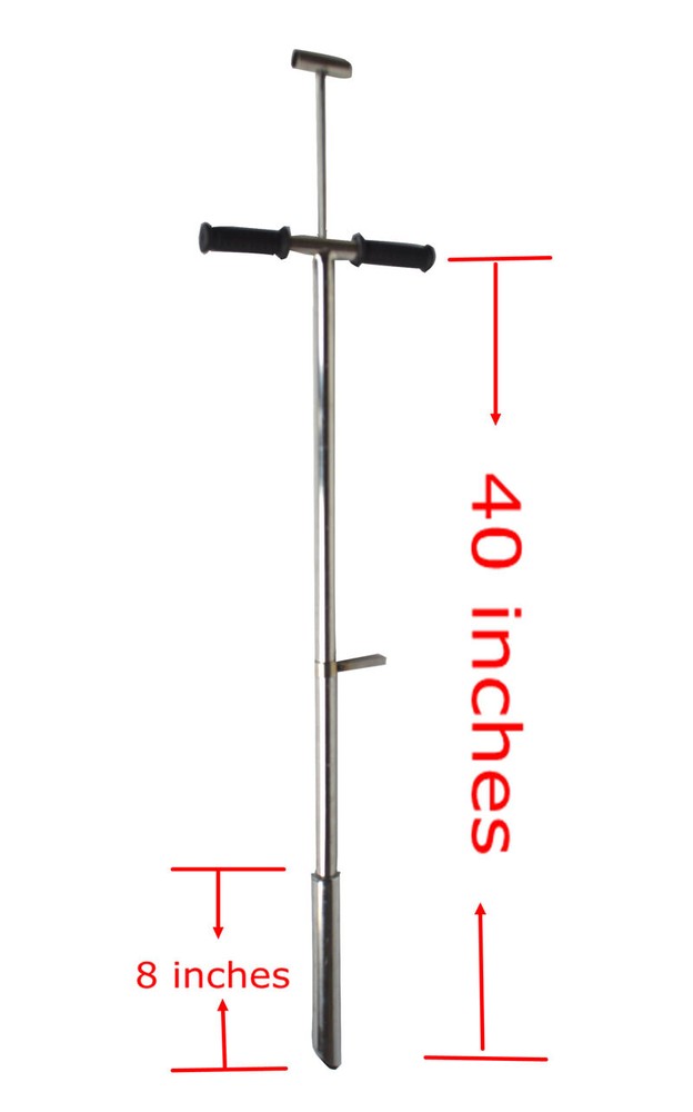 Soil Sampler Probe 8" with Sample Ejector &Foot Peg Root Tool 304 Grade Steel