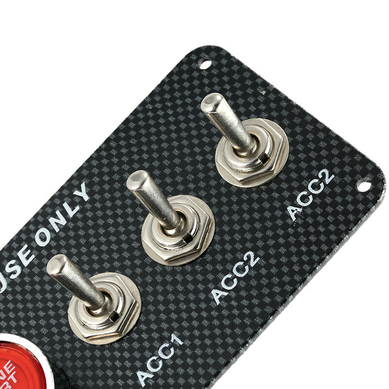 Car Carbon Fiber Panel Start Buttons Power Toggle Ignition Engine 5in1 Button